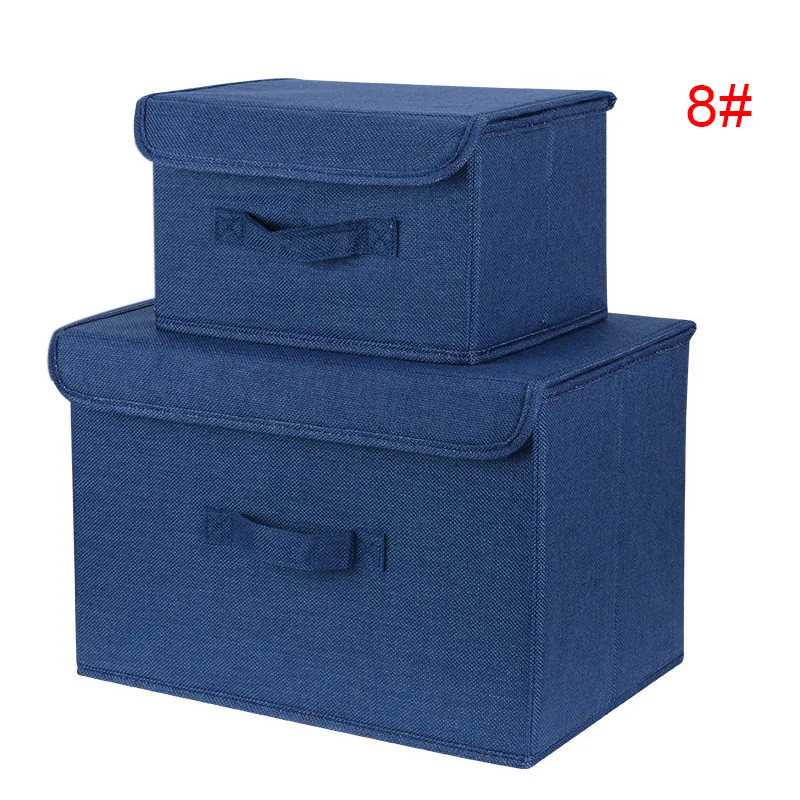 2 шт./компл. коробка для хранения из хлопко льняной ткани складной вместительный
