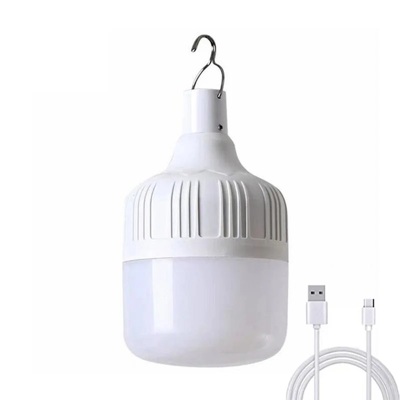 60W/130W Outdoor USB Rechargeable Mobile LED Bulb Emergency Light Portable Hook Camping Home Decoration Night | Освещение