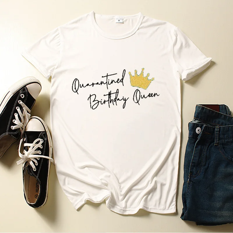 

Birthday queen Letter Print Women T Shirt Short Sleeve O Neck Loose Women Tshirt Ladies Tee Shirt Tops Clothes Camisetas Mujer