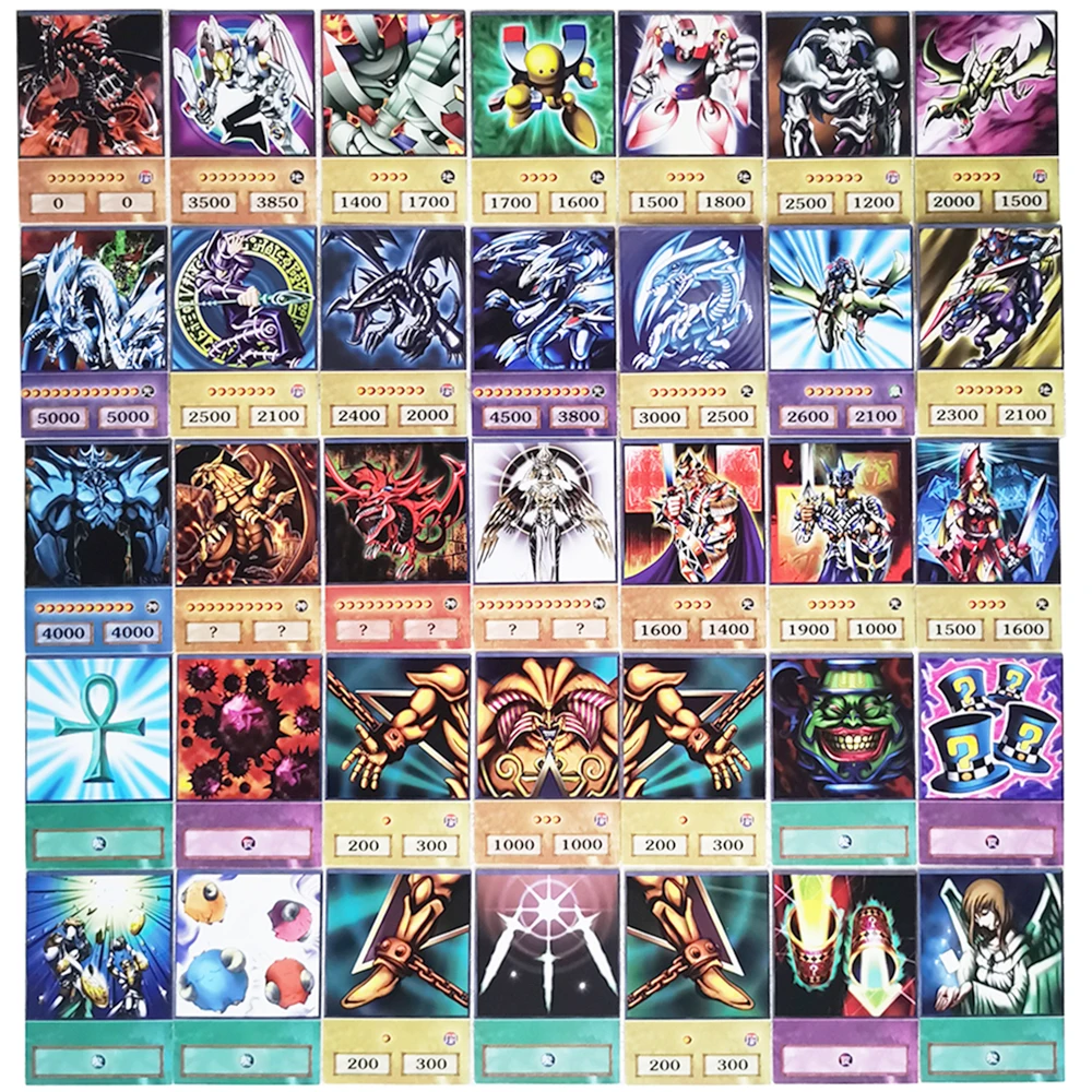 Карточки в стиле аниме Yu-Gi-Oh 100 шт. голубые глаза темный маг экзодия обелиск слизер