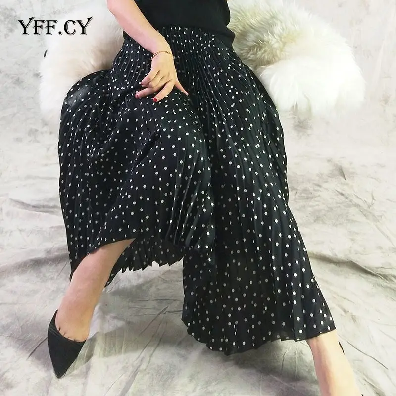 2020 Женская винтажная плиссированная трапециевидная элегантная длинная юбка с