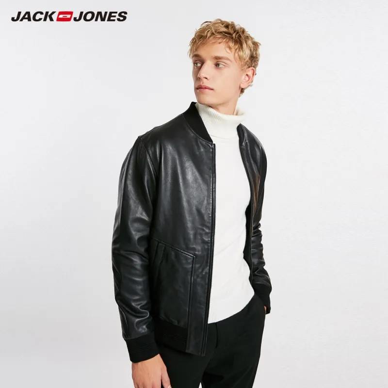 JackJones зимняя мужская деловая Повседневная овечья кожа Бейсбольный воротник 218428501