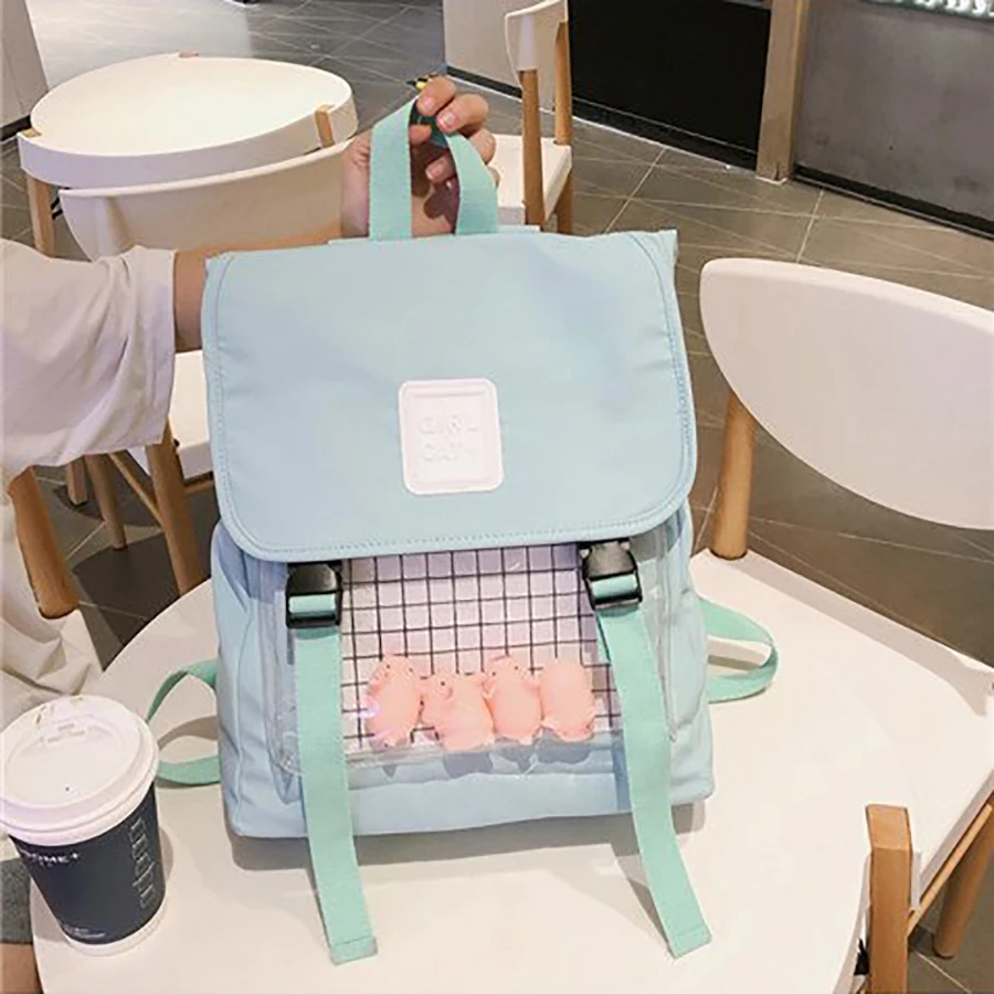 Harajuku водонепроницаемый прозрачный рюкзак из ткани Оксфорд для женщин повседневные рюкзаки Mochila Feminina Sac A Dos школьные сумки