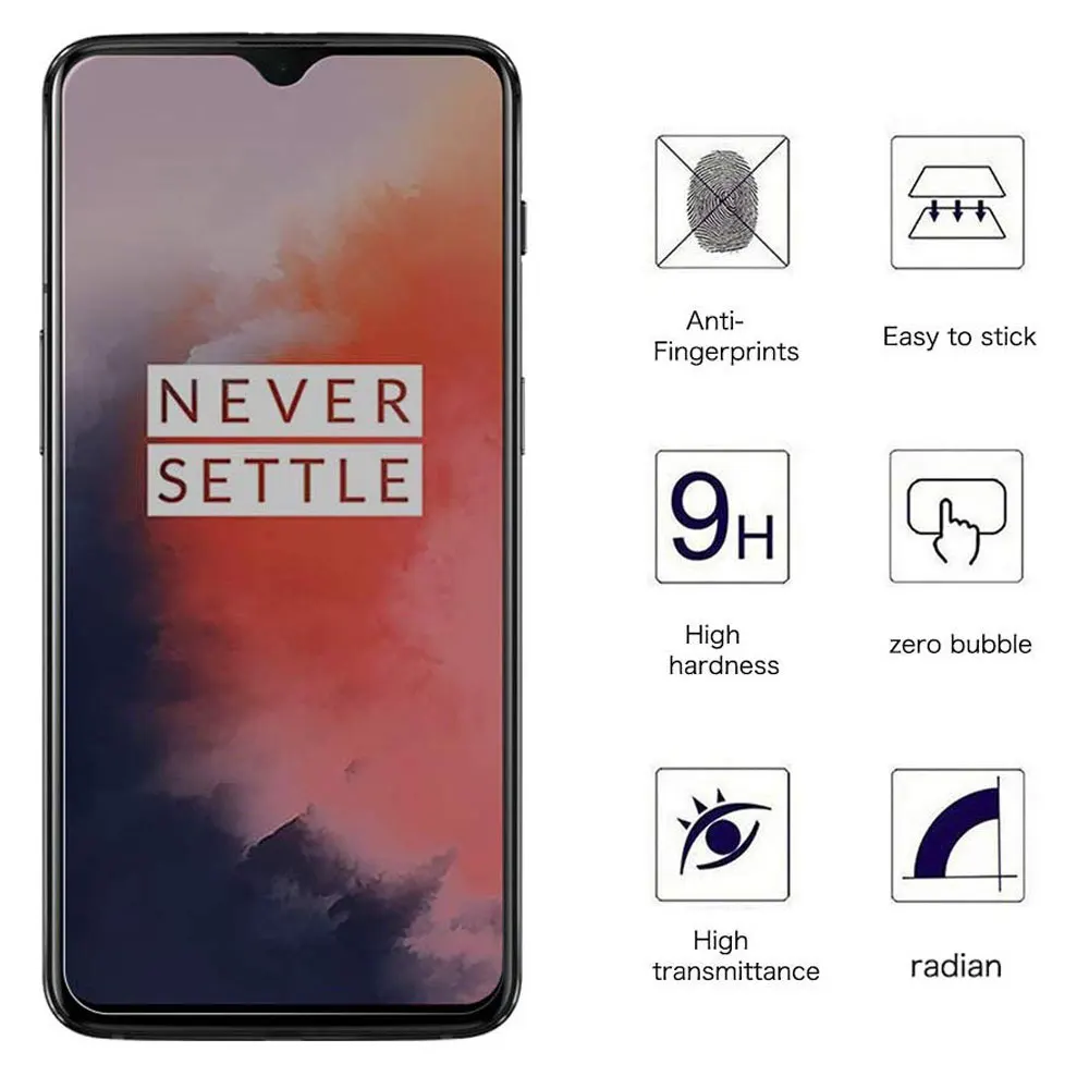 Закаленное стекло 9H для защиты экрана OnePlus 7 T Защитная стеклянная пленка