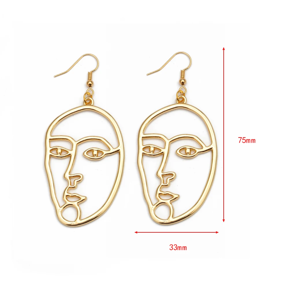 Женские абстрактные серьги MEIBEADS модные с изображением человеческого лица 1
