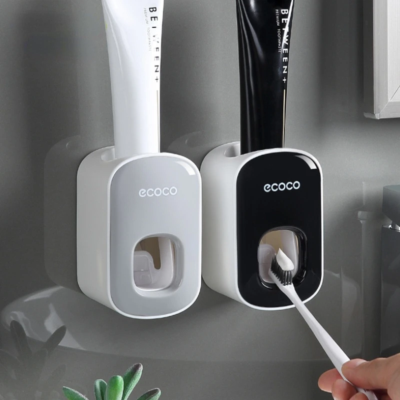 

Automatic Toothpaste Dispenser Wall Mount Bathroom Bathroom Accessories Waterproof Toothpaste Squeezer Toothbrush Holder