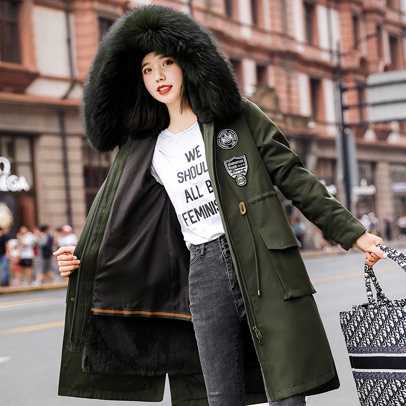 Kuyomens корейский стиль 2019 зимняя куртка женская с капюшоном меховым воротником