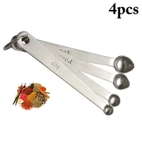 4pcsset small measuring spoon stainless steel coffee measuring spoons tea seasoning multiple size measuring spoon kitchen tools