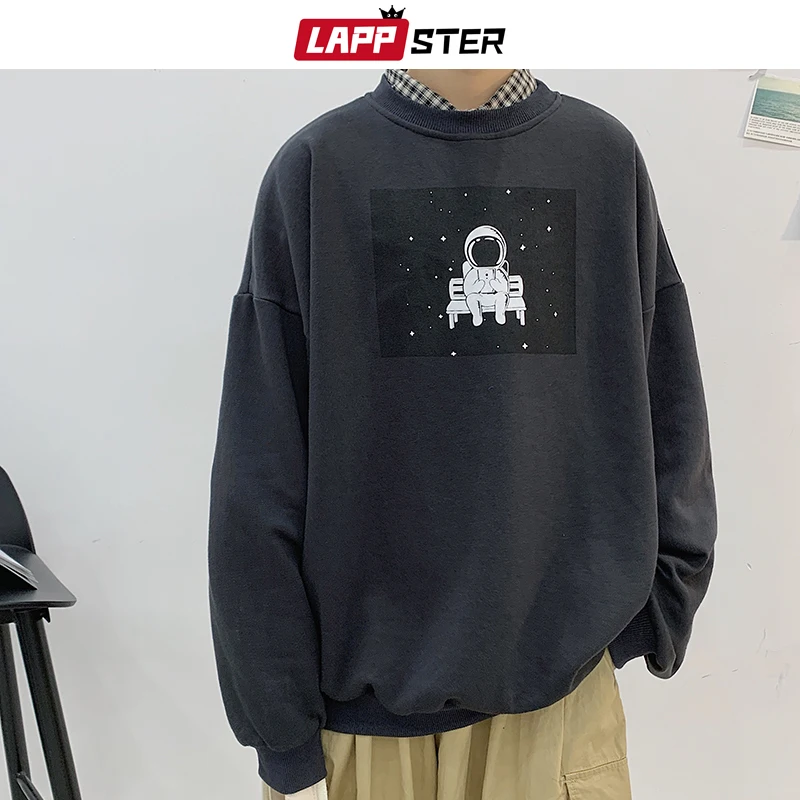 LAPPSTER мужская Японская уличная одежда с буквенным принтом толстовки 2019 пуловер
