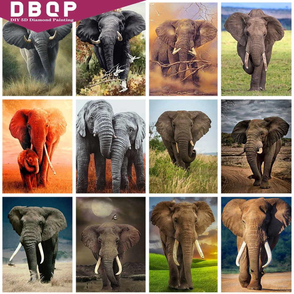 

Miaodu Round Drill Diamond Painting Sale Elephant 5D Embroidery Cross Stitch Animal New Arrivals Home Decor Diamond Art