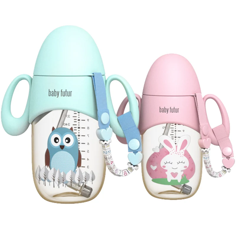 

300ml/210ml Baby Feeding Bottle Water Bottle with Straw Newborn Safety PPSU Multifunctional Children drinking milk drinking cup