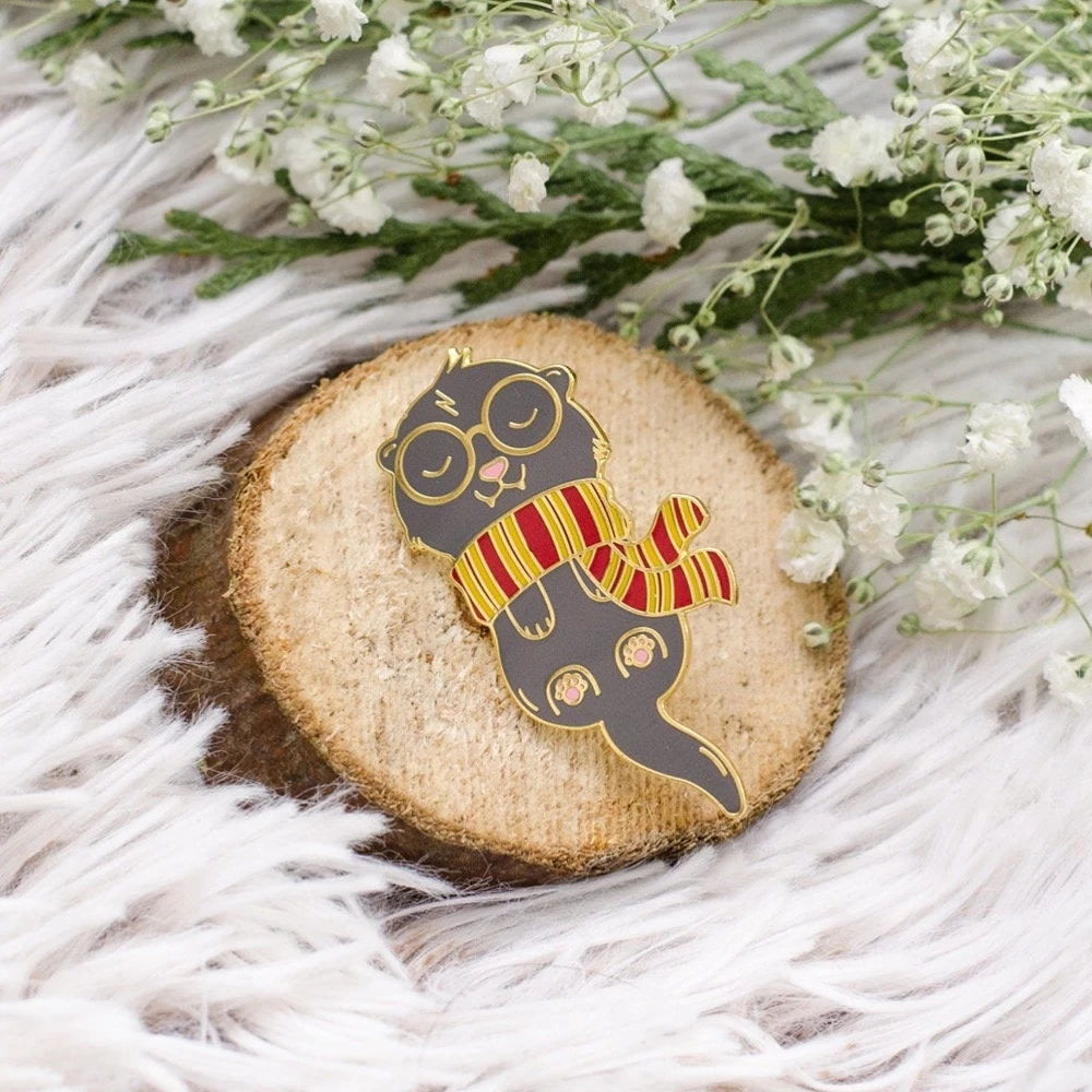 Жесткая эмалированная булавка в виде животного Гриффиндора милый волшебник