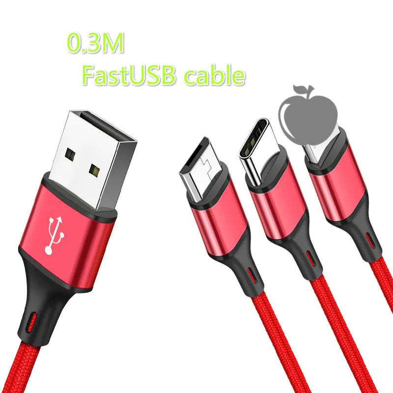 USB кабель для iPhone XS X 8 7 6 зарядное устройство 3 в 1 микро USB кабель для Android USB TypeC кабели для мобильных телефонов для samsung S9