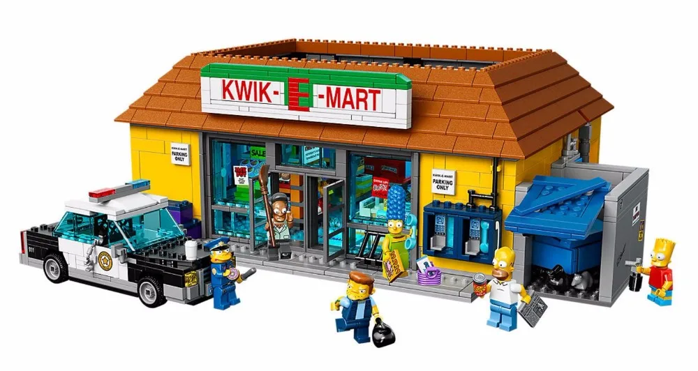16004 Kwik-E-Mart классические Мультяшные фильмы строительные блоки 2232 шт Кирпичи Игрушки совместимы с 71016 подарок для детей