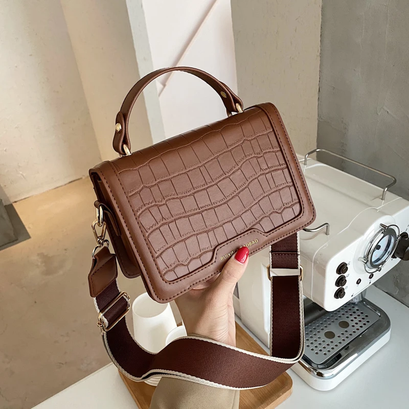 

SWDF Stone Pattern PU Leather Crossbody Bags For Women 2021 Small Shoulder Simple Bag Female Luxury Chain Handbags and Purses