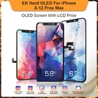 Жесткий OLED-экран EK для iPhone X XS Max 12 Mini 12 12 Pro Pantalla с 3D сенсорным дигитайзером в сборе AAA +++ Бесплатные инструменты