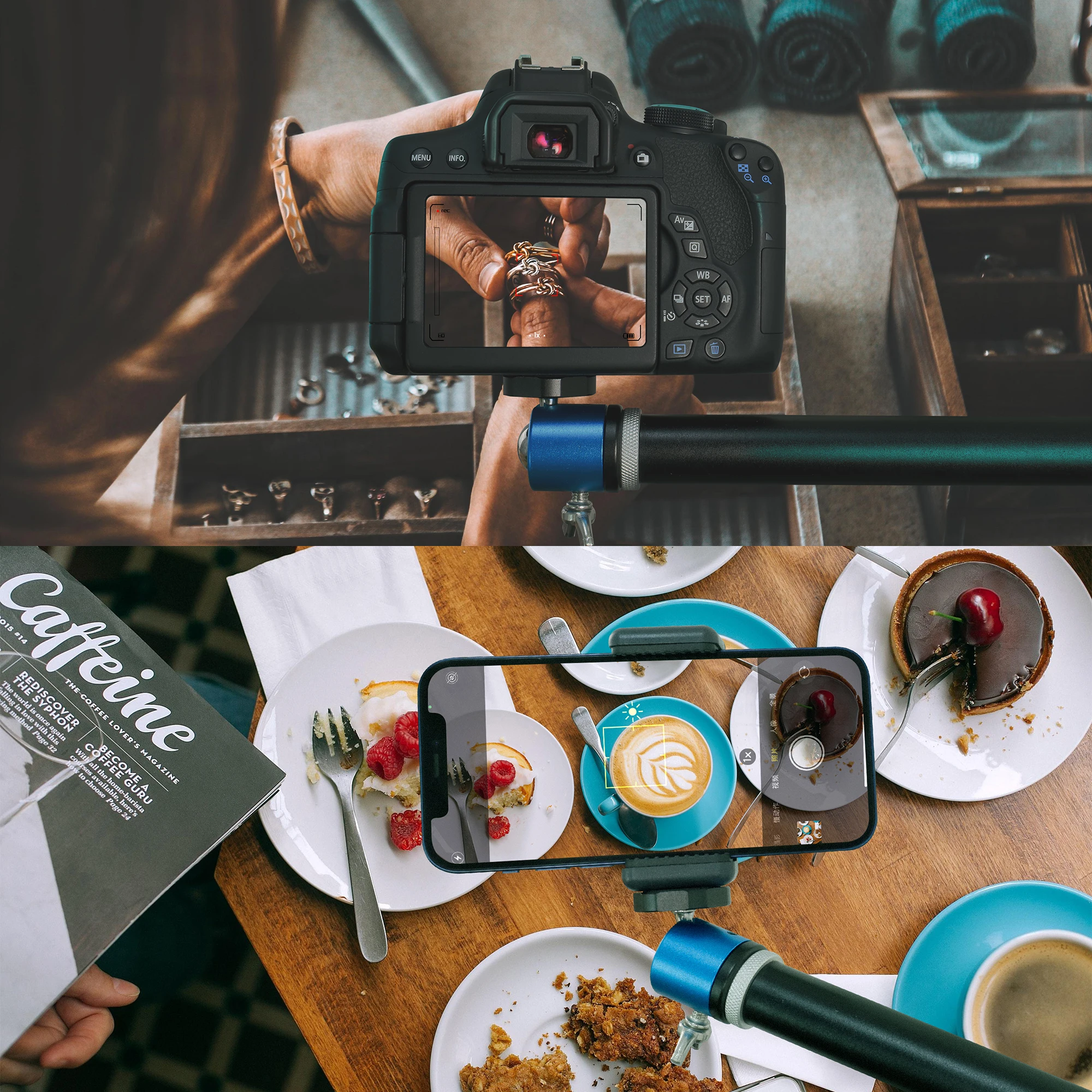 CM80 Camera Smartphone Overhead Mount Stand Adjustable 30" Pole Tripod Extension Arm with Ball Head center column | Электроника