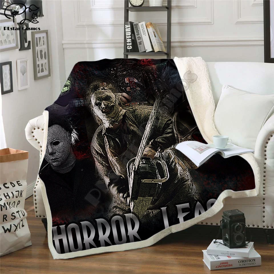 

Horror Movies Fleece Blanket Plush 3d Printed for Adults Sofa Sherpa Fleece Bedspread Wrap Throw Blanket style-1