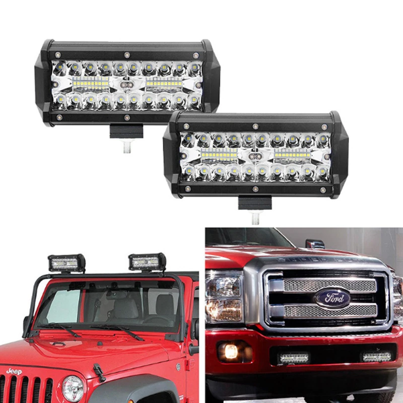 

7Inch 120W LED Work Light Bar Combo Beam Car Off Road Driving Lights Truck Motorcycle Lights Led Used Auto Fog Lamp Accessories