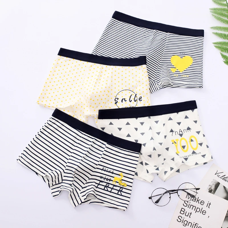 Нижнее белье для мальчиков 4 шт./лот трусы-боксеры высокого качества трусики с