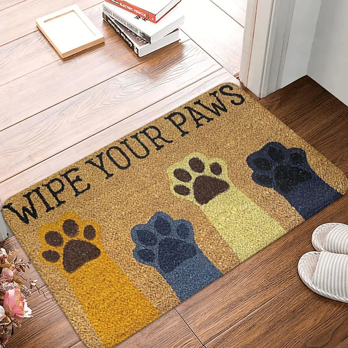 Cat Paw Wipe Your Paws Doormat Bedroom Rectangle Soft Living Room Home Mat Cute Animal Absorbent Floor Rug Door Mat Area Rugs