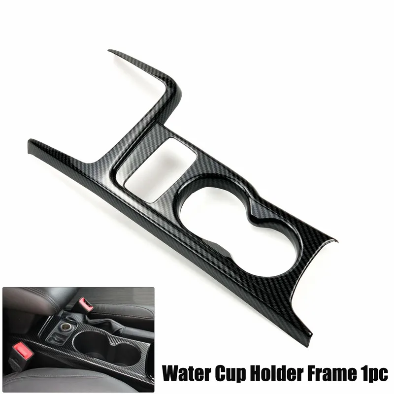 Cup holder frame Для Ford Focus 3 2012- полностью внутренняя наклейка из углеродного волокна наклейка крышка ручка вентиляционная консоль панель Корпус чехол Аксессуары - Название цвета: Cup holder frame