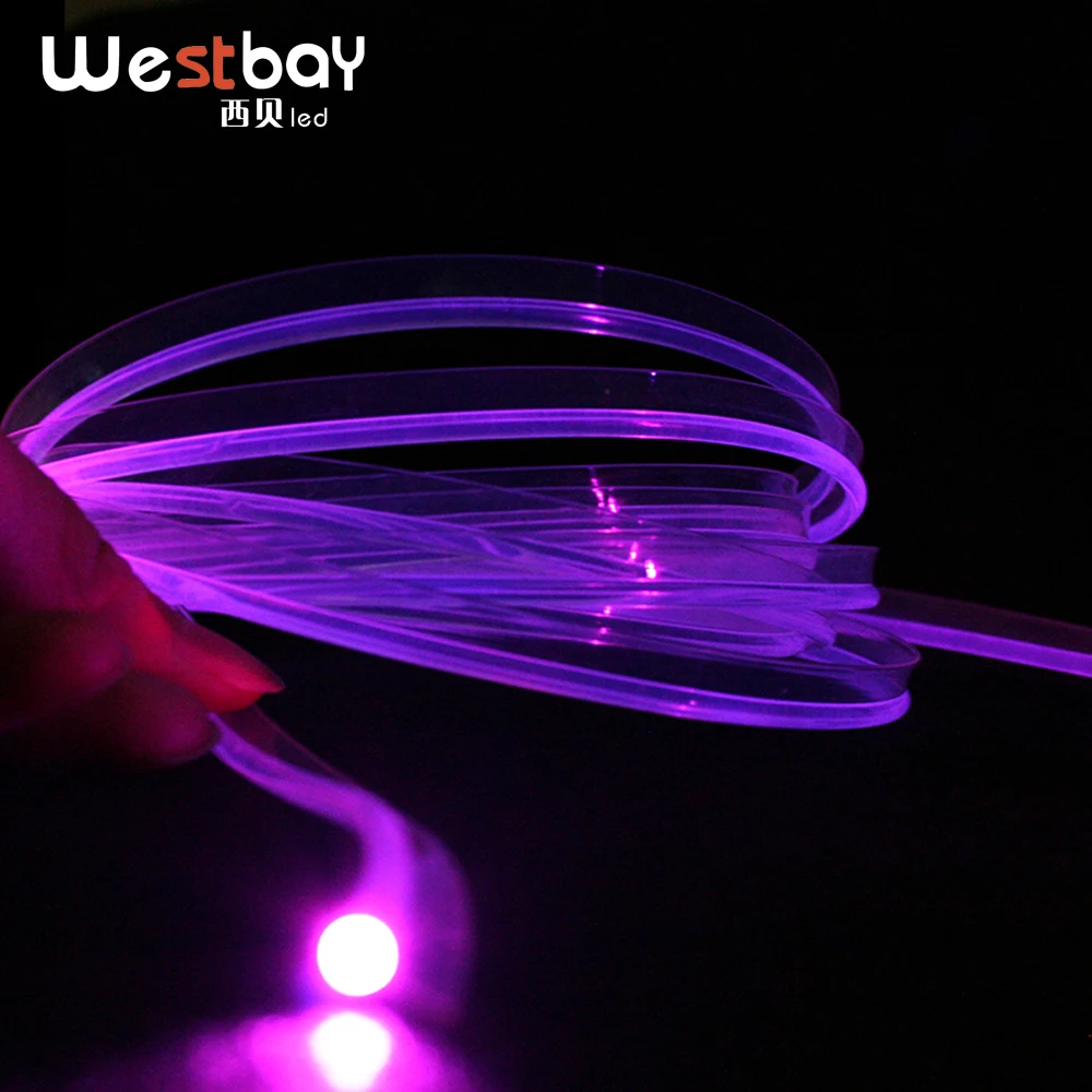 Бесплатная доставка 3 мм * 5 м крыло оптического волокна сторона свечение PMMA