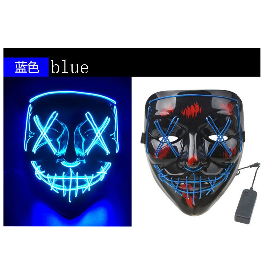 Украшение для Хэллоуина светящаяся светодиодная маска с V-образным вырезом