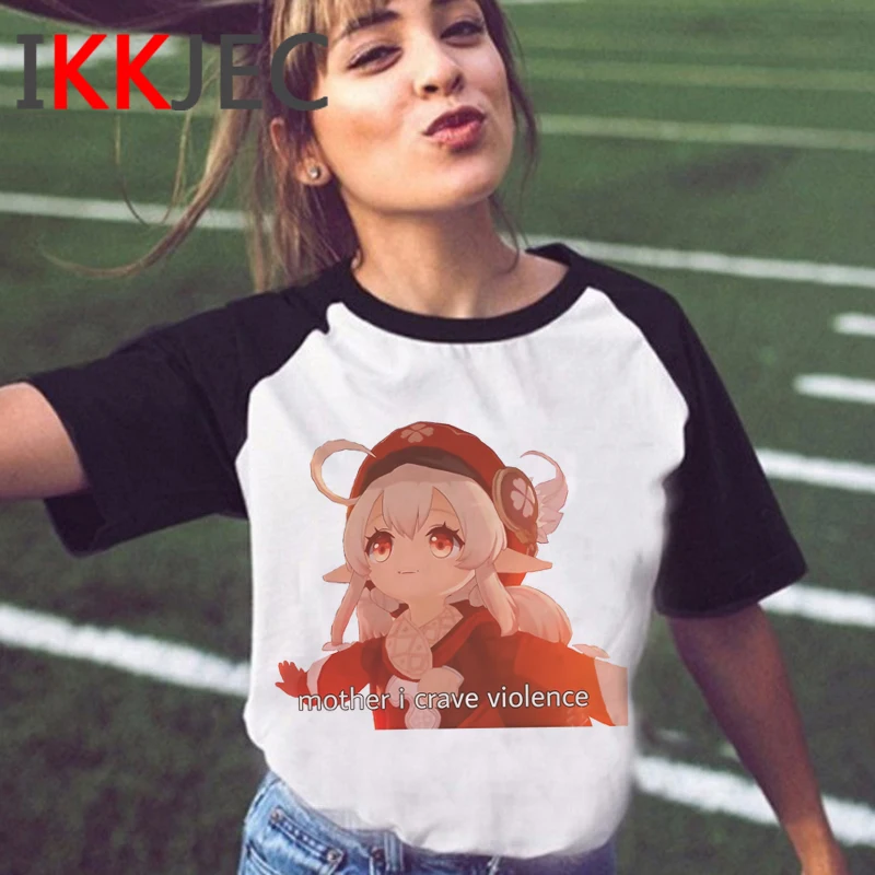 

Одежда genshin impact, мужские футболки с графическим рисунком, одежда для пар, kawaii 2021, футболка в эстетике, белая футболка