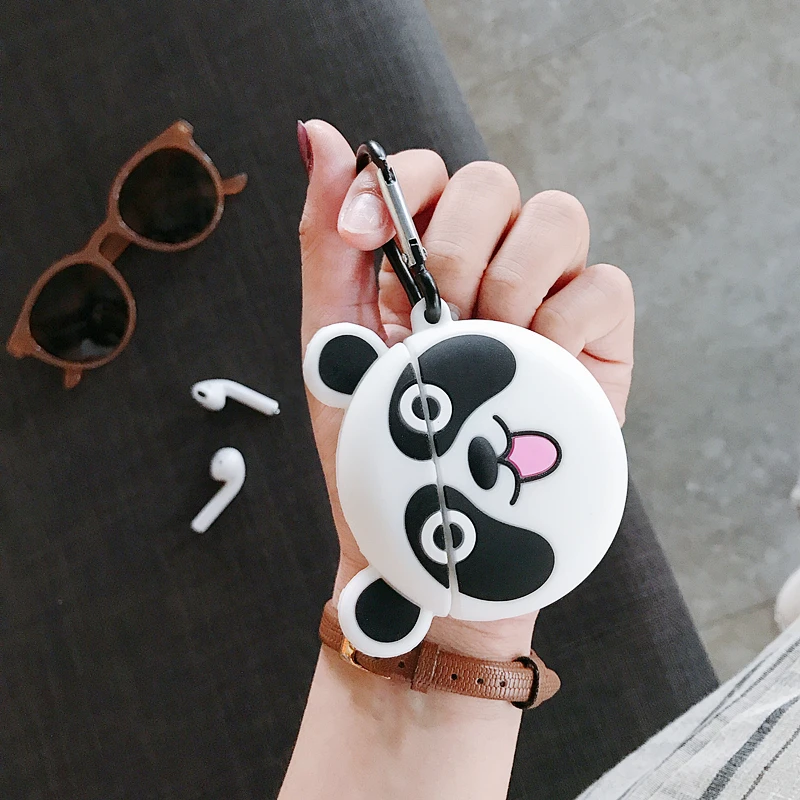 Силиконовый чехол с 3D рисунком для беспроводных Bluetooth-наушников Anima Panda Tiger AirPods 2