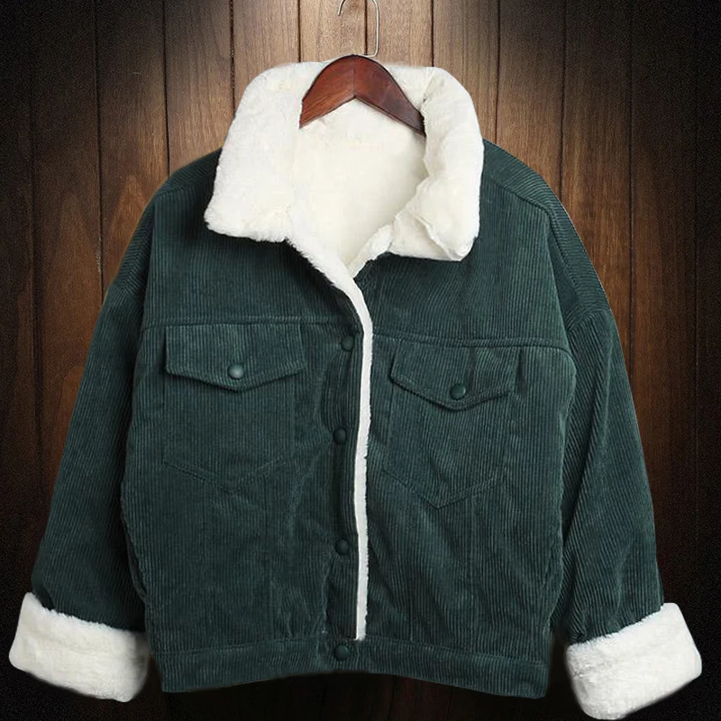 Женские вельветовые куртки наивысшего качества Сезон осень зима Теплые пальто с