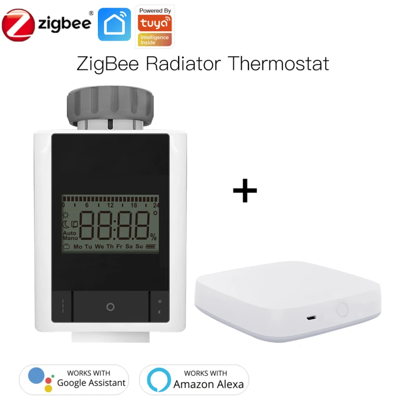

TRV ZigBee3.0 Smart Radiator Actuator Programmable Thermostatic Radiator Valve Temperature Controller Voice Control Via Alexa