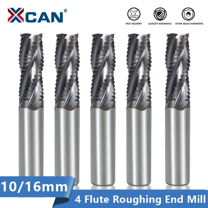 XCAN черновой фреза 12/16 мм 4 канавки TiALN с покрытием CNC HSS Спиральная фрезы|Фреза| |