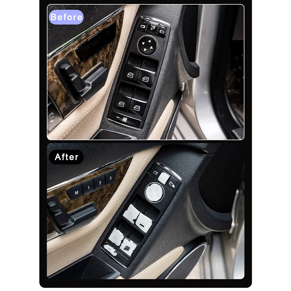 Черная матовая Наклейка на окно автомобиля из АБС-пластика для Mercedes Benz W204 W212