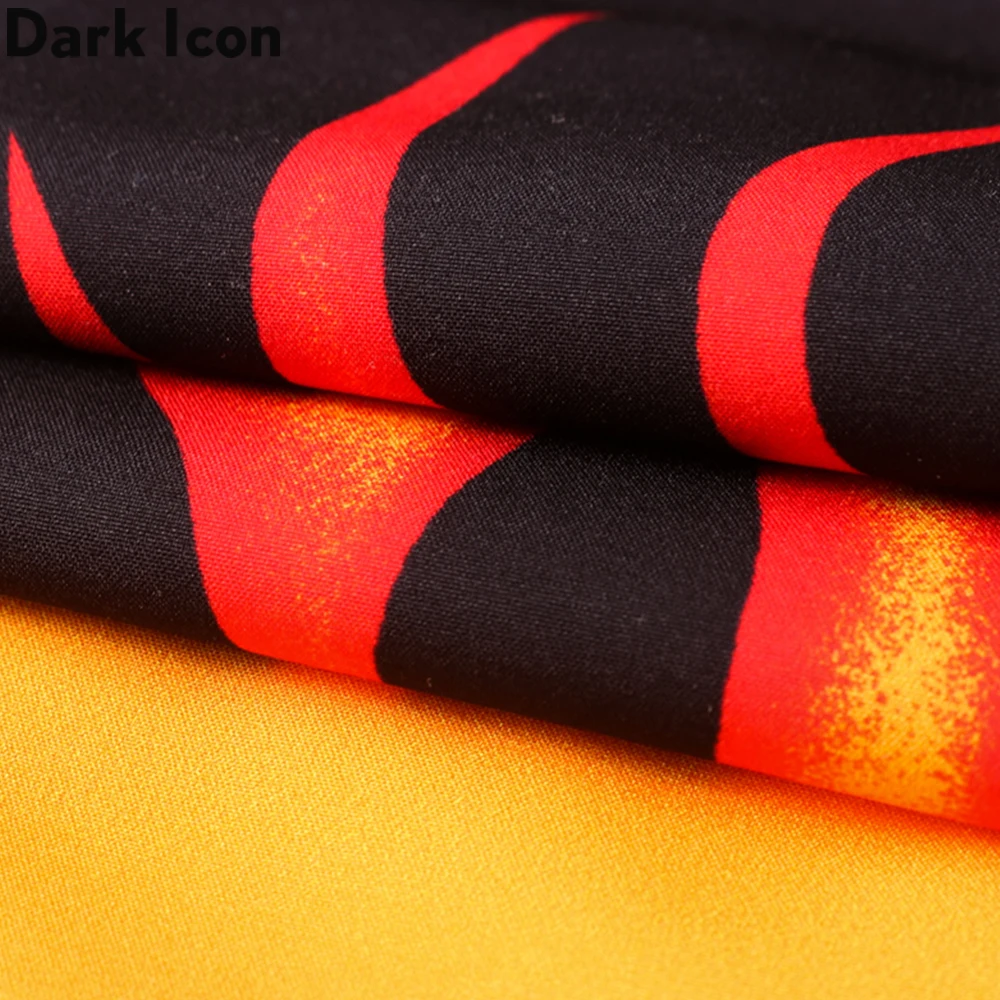 Мужская винтажная гавайская рубашка Dark Icon Flame летняя уличная одежда |