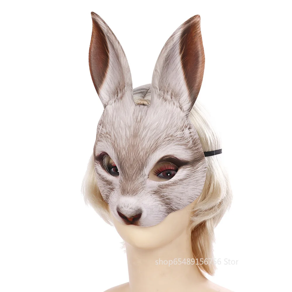 

Animales Rabbit Masks Prop Halloween Mask Unisex Carnival Holiday Party Accessories Cospaly Tools Realistic Christmas Gift