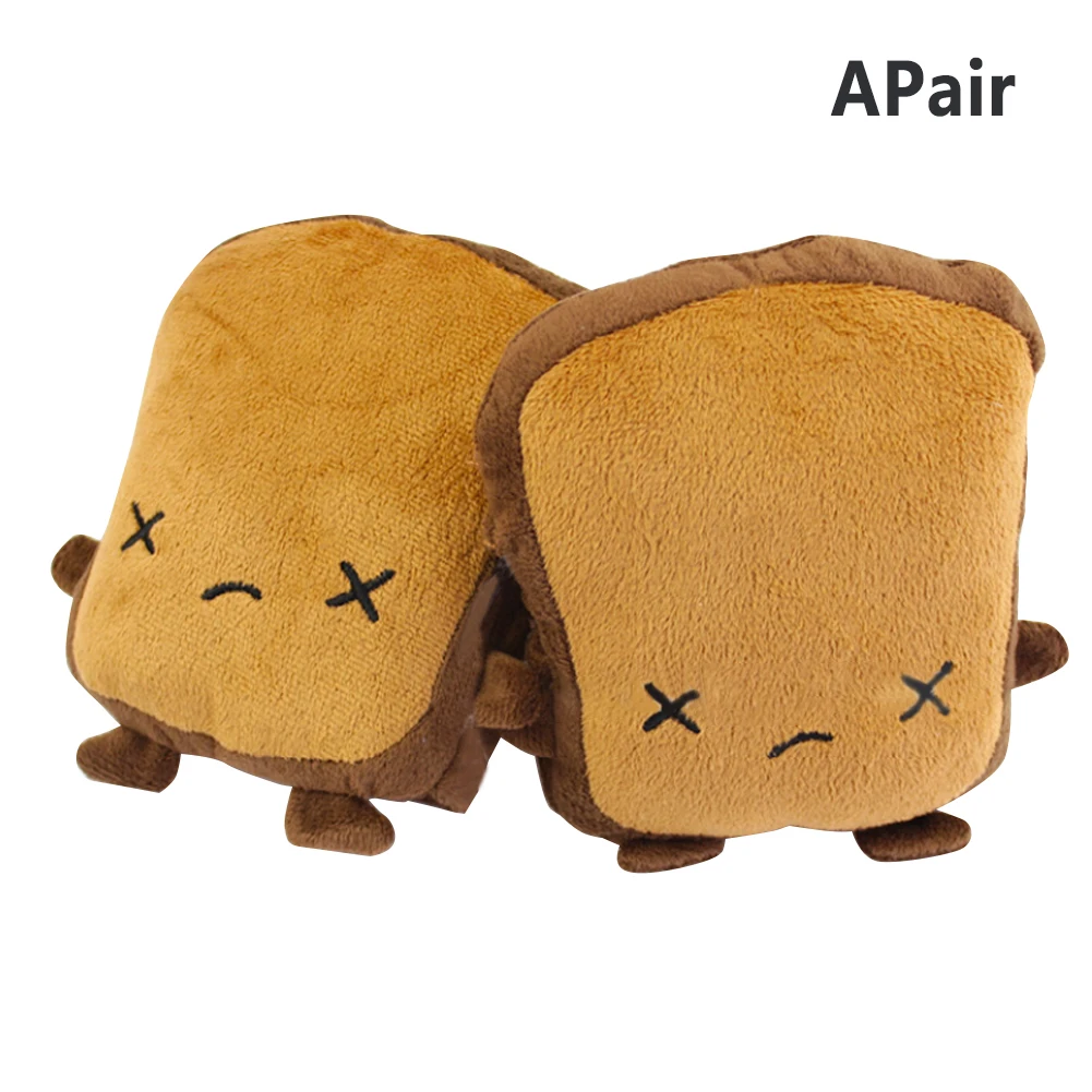 

1 Pair Magic Sticker Windproof USB Heating Gloves Winter Half Finger Toast Shaped Cartoon Hand Warmer Cute Plush Glove