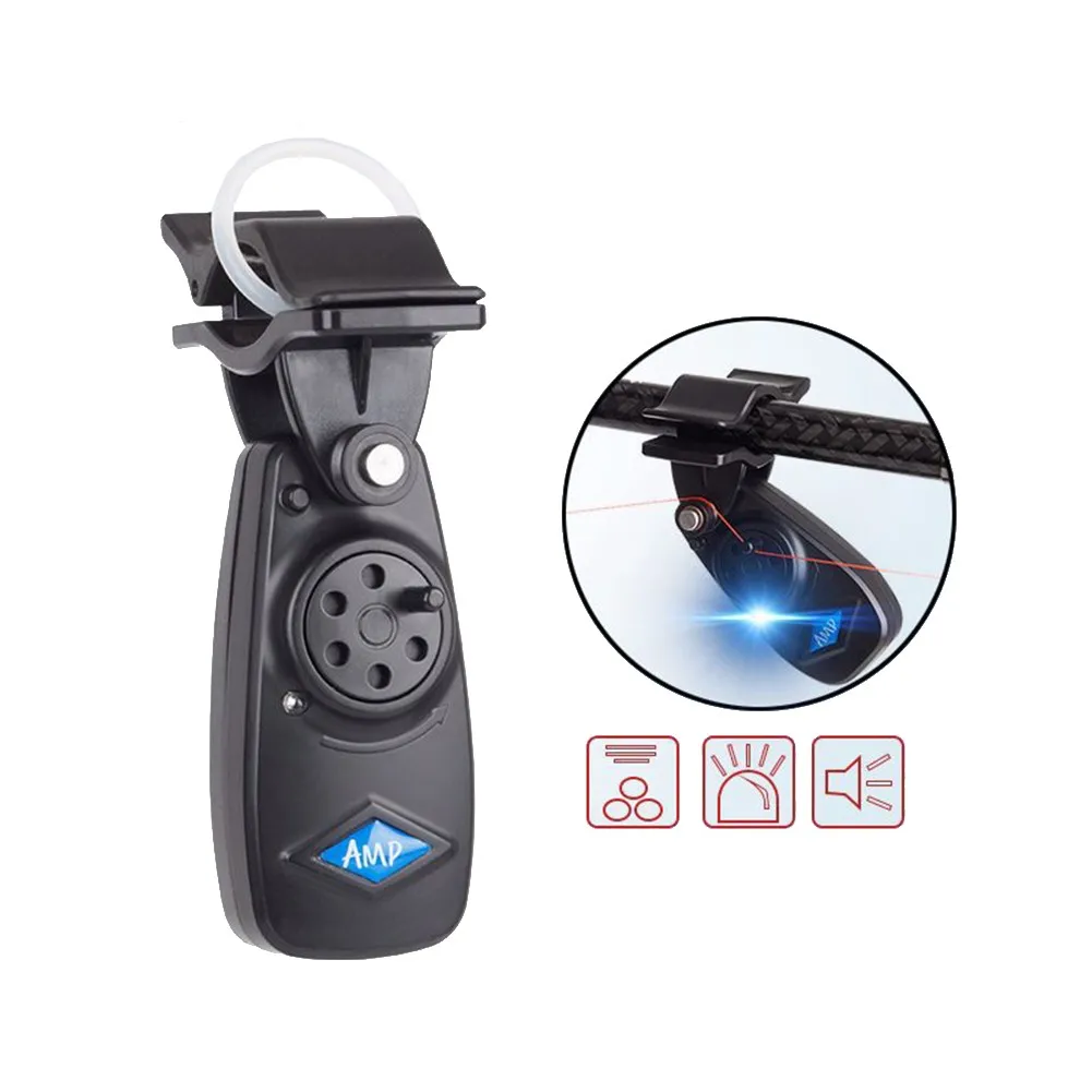 

High Sensitive Fish Bite Alarm Fishing LED Electronic Light Signal Sound Alert Indicator Light Sound Bell Loud Clear 9.8*2.0*3.5