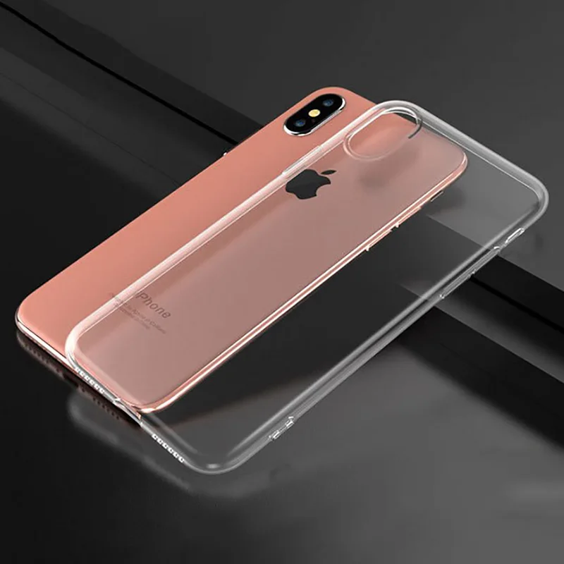 Ультратонкий Тонкий прозрачный чехол для телефона iphone x гибкий мягкий защитный
