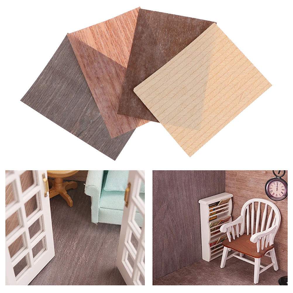 

1Pc DIY Material Dollhouse Miniature PVC Imitation Wood Grain Floor Simulation Solid Model Room Furniture Decoration 20*15.5cm