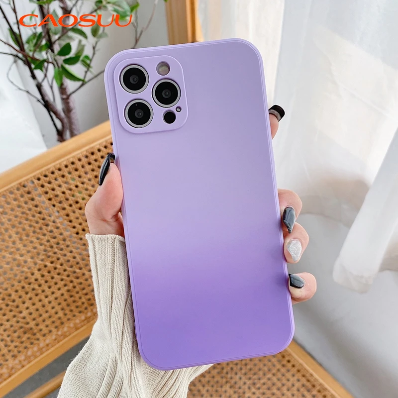 

Hot selling original gradient liquid silicone mobile phone case for iPhone x xr xs 11 11 pro max 12 12 pro max shockproof case