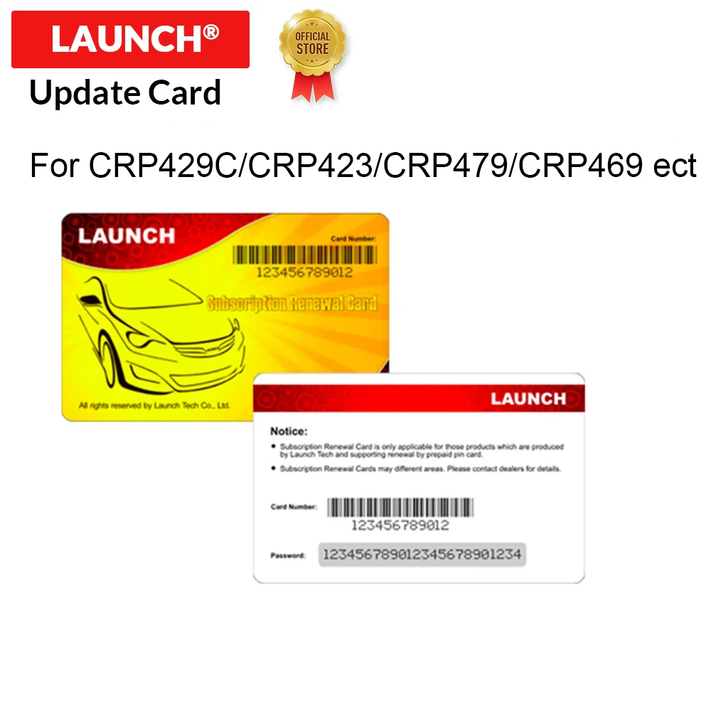 LAUNCH Upgrade Pin Card For Renewal Update Subscription Support For X431 CRP429C CRP479 CRP469 CRP423 CRP909E CRP909 CRP909X