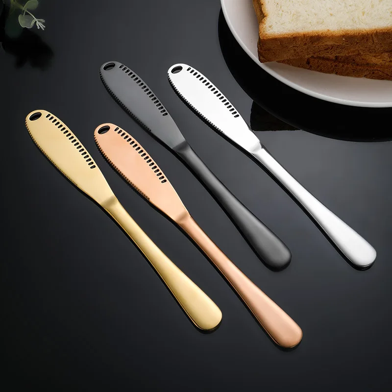 Цветной брикет из нержавеющей стали, многофункциональный перфорированный нож для масла, нож для хлеба, нож для сыра