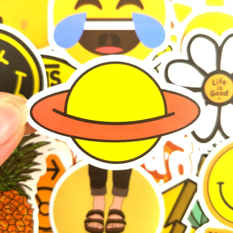 50 шт./компл. мультфильм Граффити наклейки желтые наклейки для DIY багаж чемодан ноутбук мотоцикл автомобиль Pegatinas