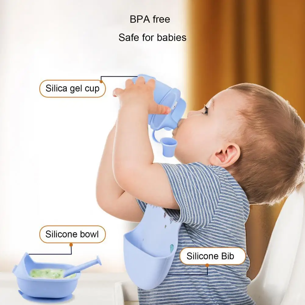 

1 Set Toddler Cups Safe Baby Water Drinking Straw Cup Multi-functional with 2 Handles Water Bottle