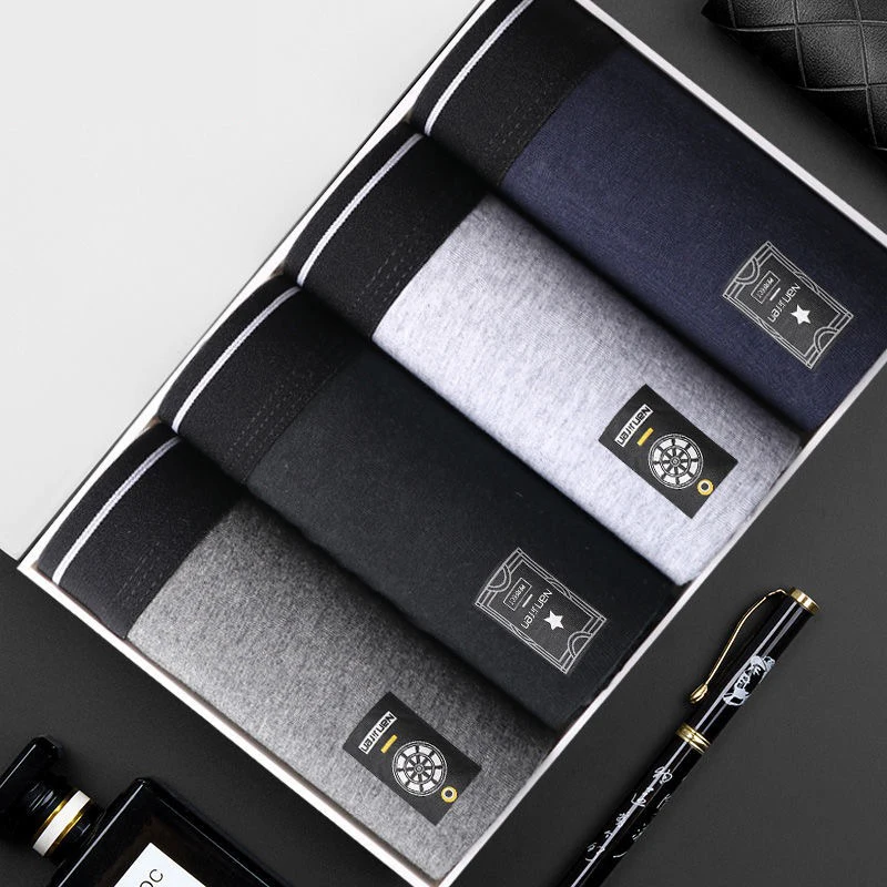4pcs/Lot Men Boxer Underwear Brand cotton Underpants Boxers Homme Shorts Male Cueca Boxer Shorts Sexy Man Cotton Panites