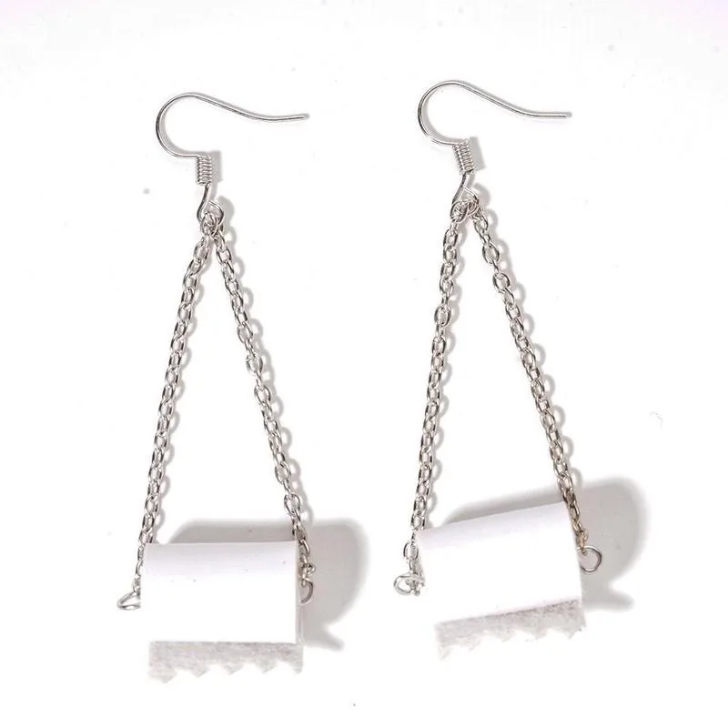 Новинка женские креативные бумажные серьги в рулоне забавная туалетная бумага