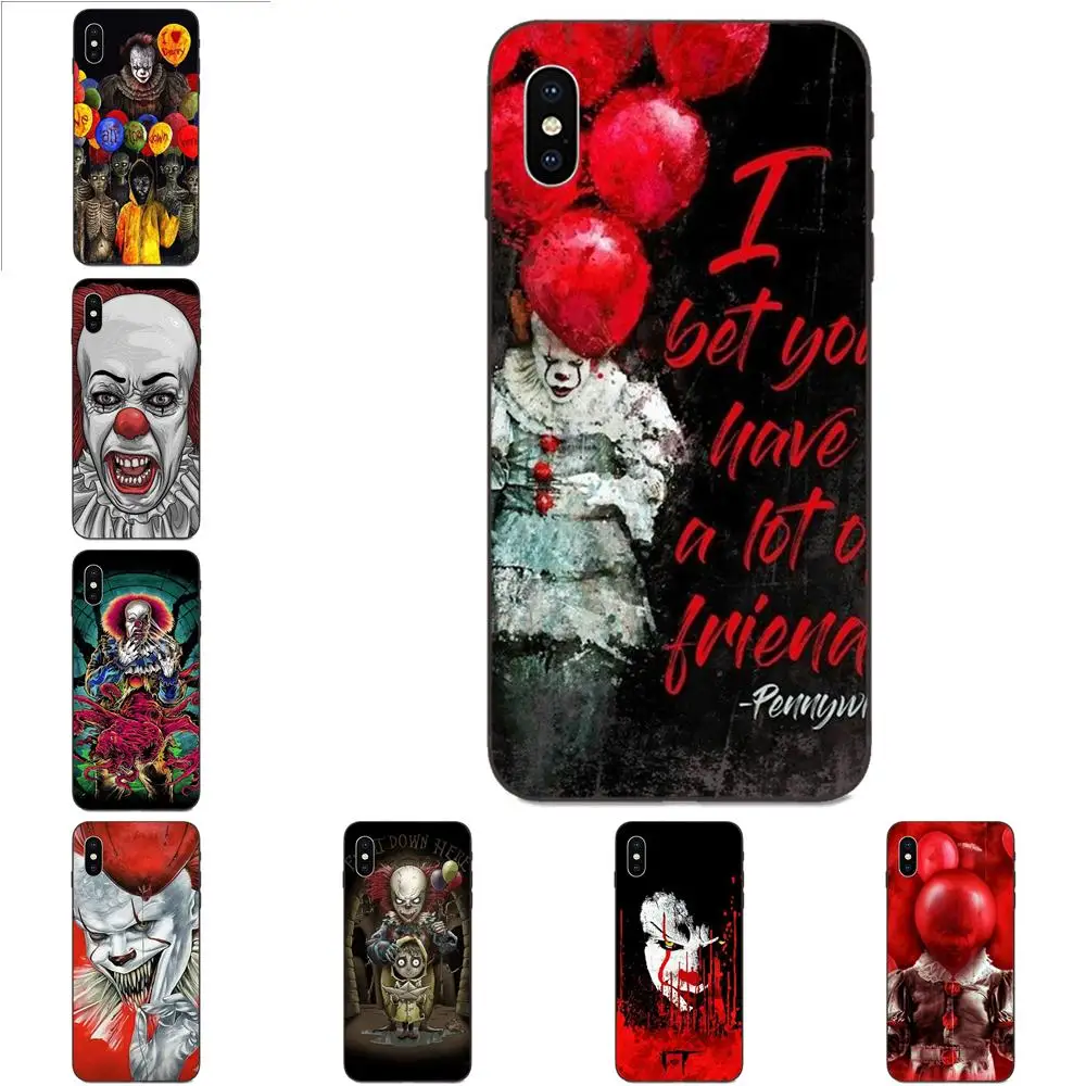 Мягкий чехол для телефона Black It Pennywise Clown Horror Apple iPhone 11 X XS Max XR Pro 4 4S 5 5S SE 6 6S 7 8 Plus |