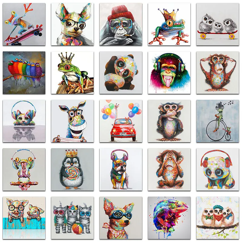 5D алмазная живопись сделай сам животное лягушка собака полная Алмазная мозаика