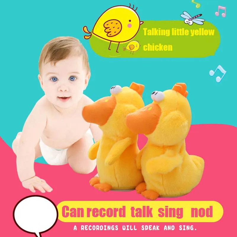

Talking Little Yellow Chicken Plush Electric Learn To Speak Can Sing Early Education Machine Toy Educational Toy Children's Gift